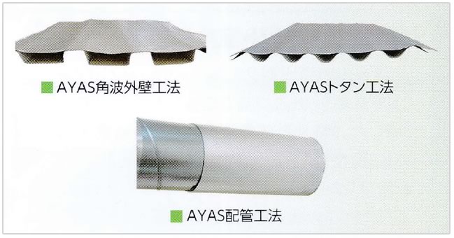 AYAS角波外壁工法、AYASトタン工法、AYAS配管工法