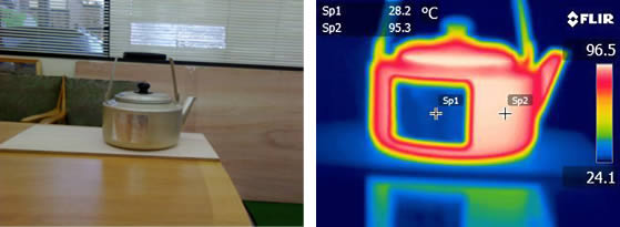 温度95℃の時の保温性の写真