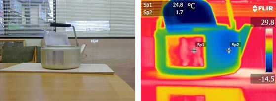 氷を入れて水1.7℃の時の保温性の写真